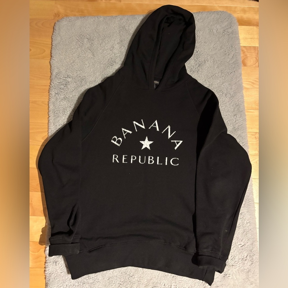 Banana Republic Black Hoodie with White Logo